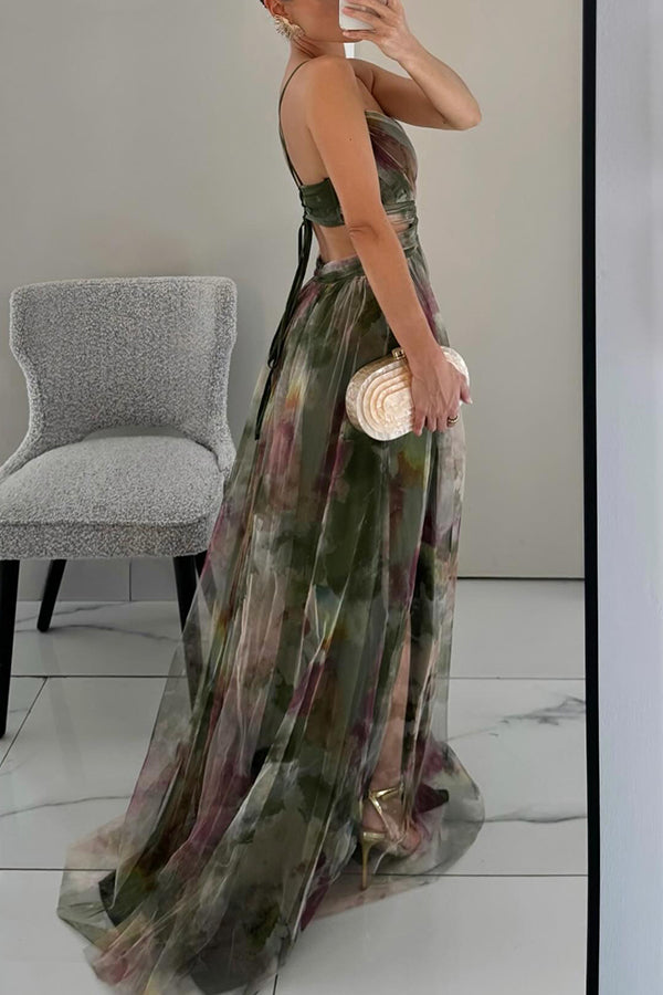 Annis – Dames Elegante Geplooide Maxi Jurk