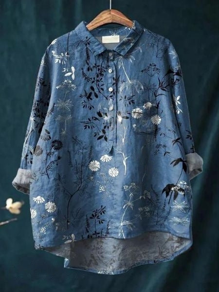 Isadora – Dames Blouse met Bloemenprint en Knoopsluiting