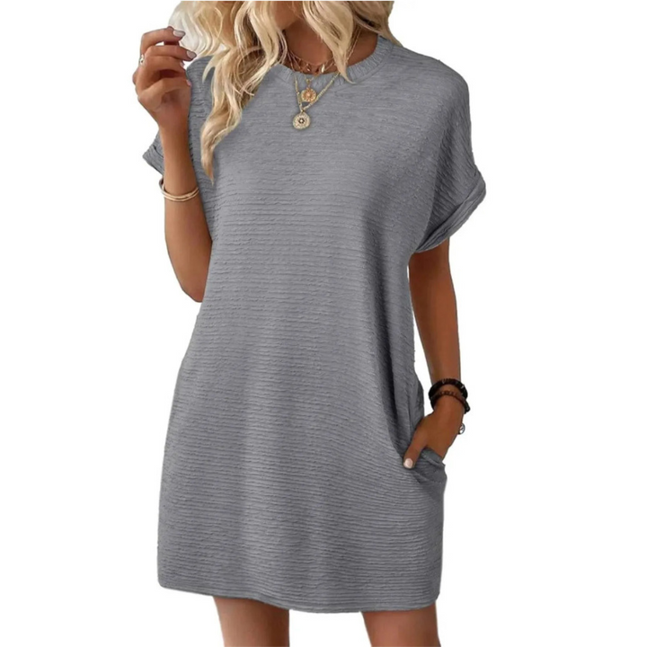 Roxane - Dames Ronde Hals Korte Mouw T-Shirt Mini Jurk