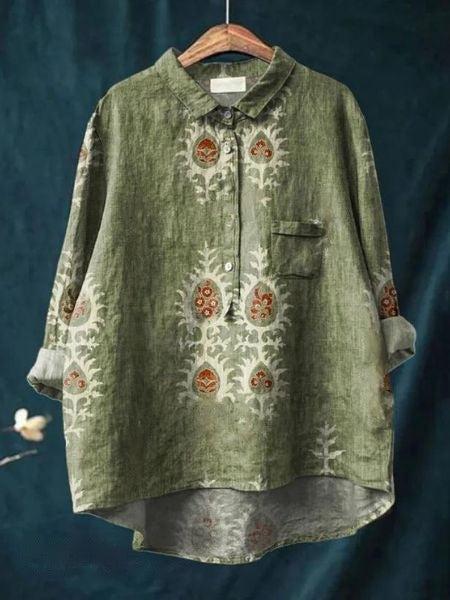 Isadora – Dames Blouse met Bloemenprint en Knoopsluiting