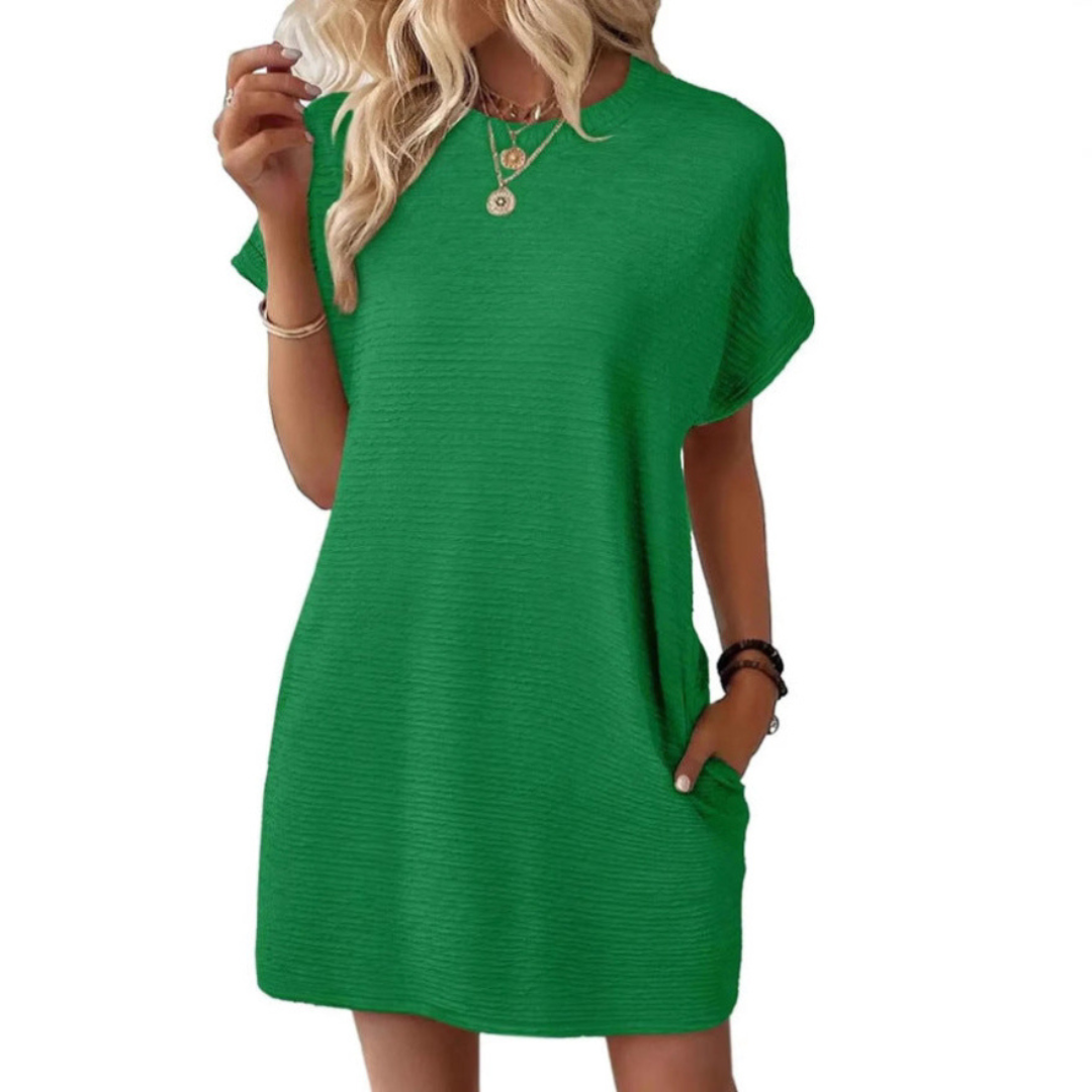 Roxane - Dames Ronde Hals Korte Mouw T-Shirt Mini Jurk