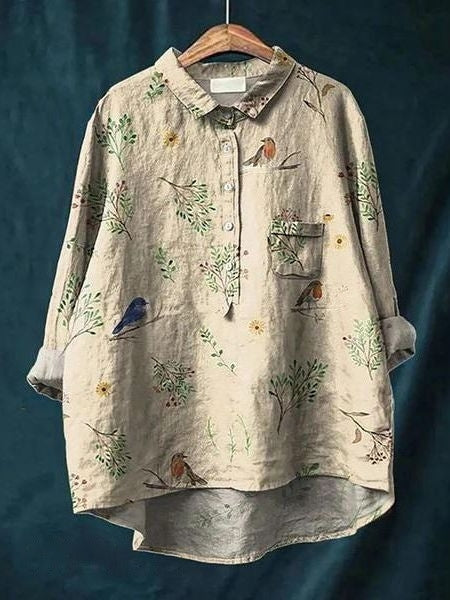 Isadora – Dames Blouse met Bloemenprint en Knoopsluiting