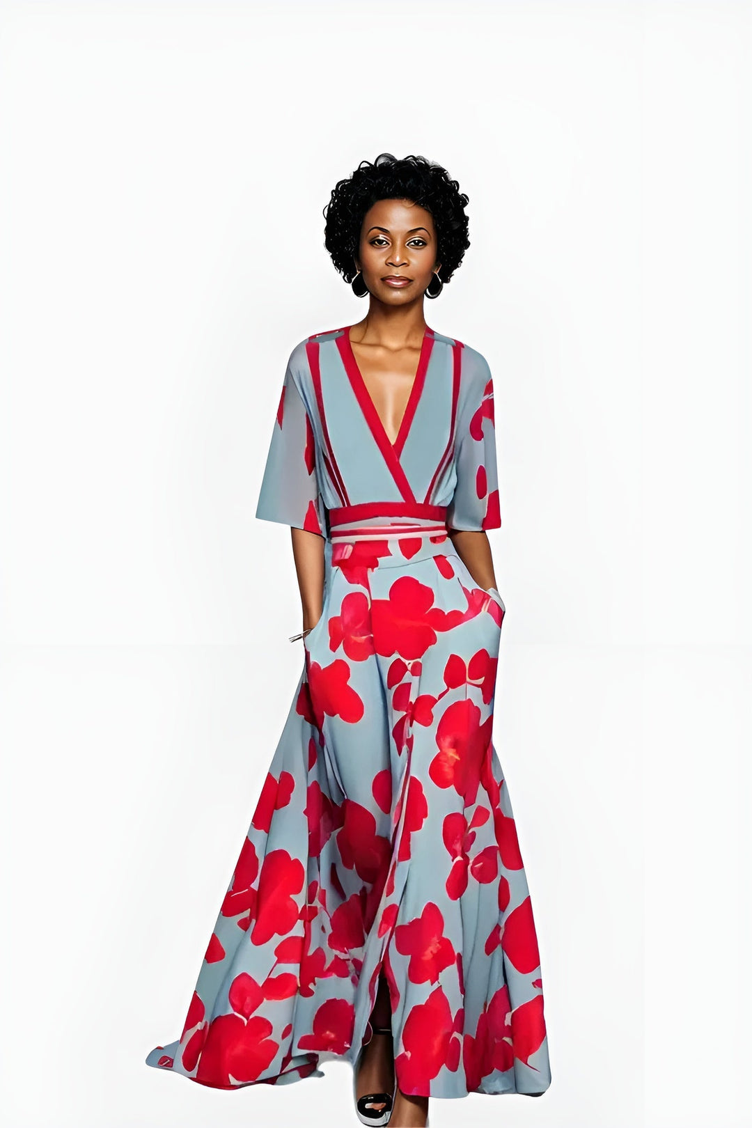 Leandra - Bloemen Wikkeljurk