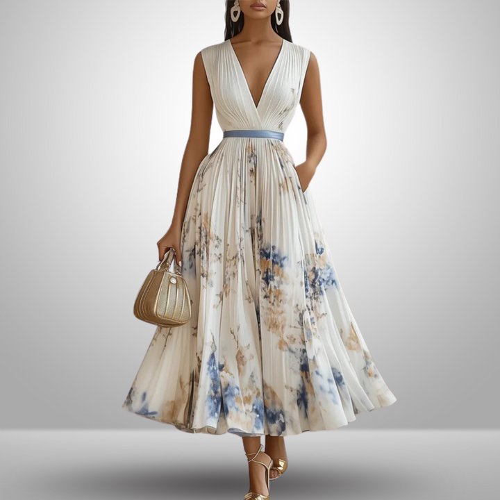 Fotini - Luchtige Mouwloze Zomer Maxi Jurk