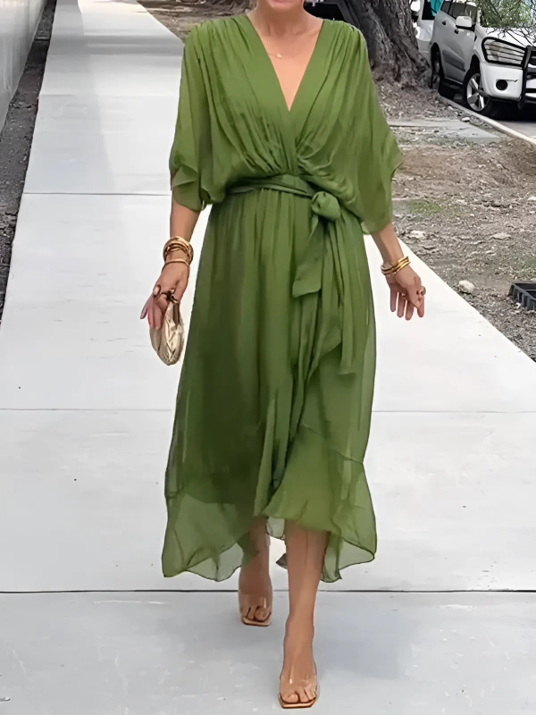 Rosella – Tijdloze Wrap Midi Jurk