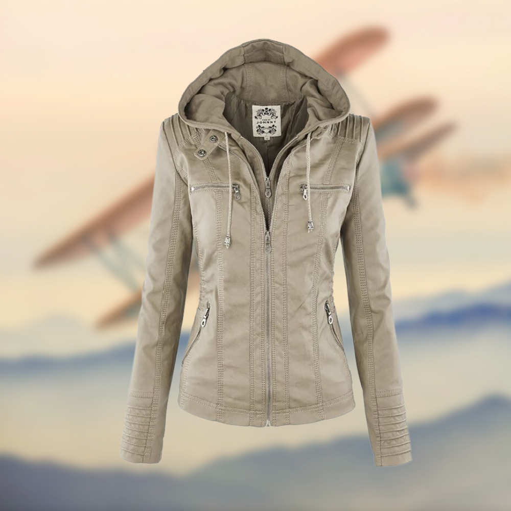 Ingrid – Stoere Getailleerde Leren Jacket