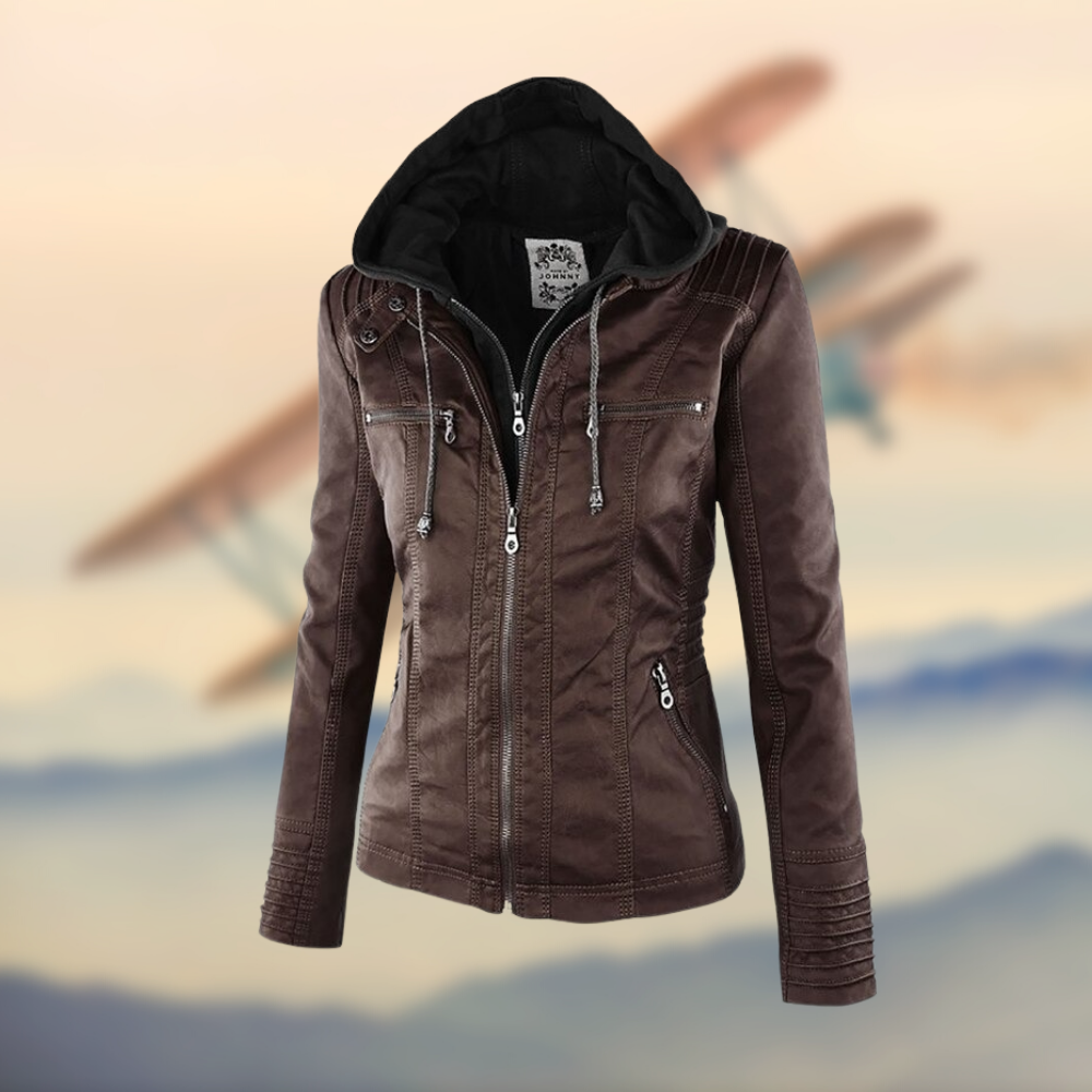 Ingrid – Stoere Getailleerde Leren Jacket