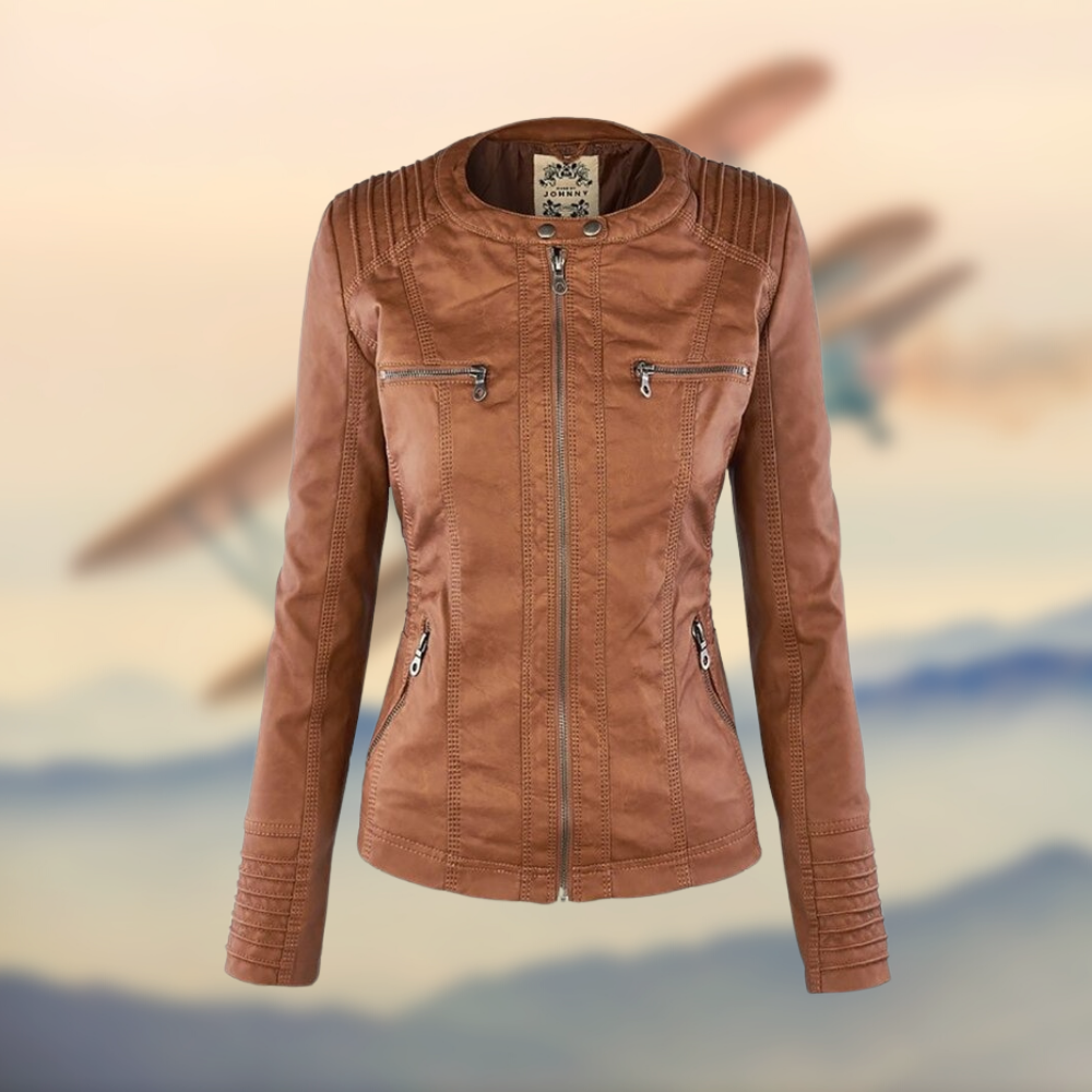 Ingrid – Stoere Getailleerde Leren Jacket