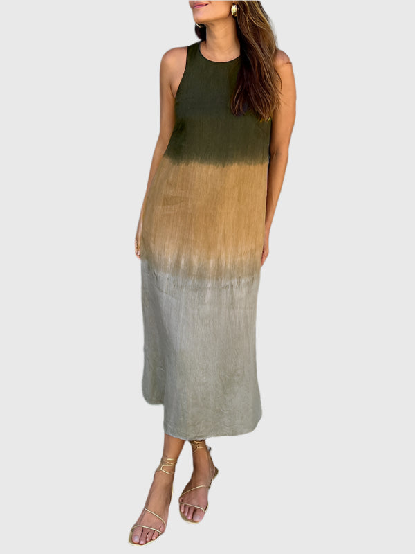 Aurevina - Dames Jurk Mouwloos Ombre Midi
