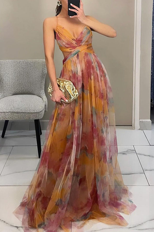 Annis – Dames Elegante Geplooide Maxi Jurk