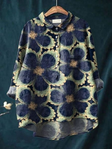 Isadora – Dames Blouse met Bloemenprint en Knoopsluiting
