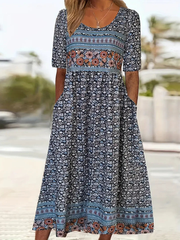 Zarina - Dames Jurk Boho Print Midi