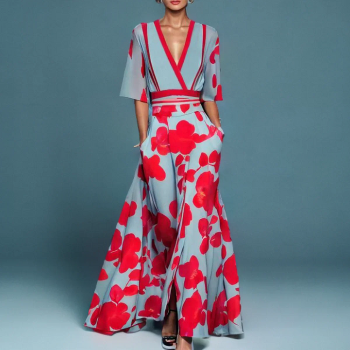 Leandra - Bloemen Wikkeljurk