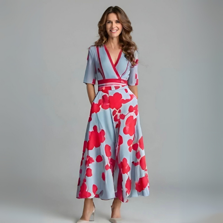 Leandra - Bloemen Wikkeljurk