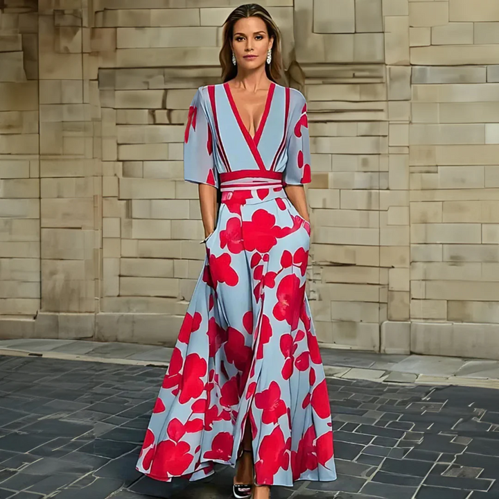 Leandra - Bloemen Wikkeljurk