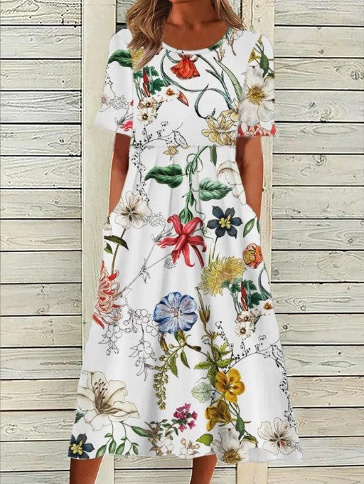 Silvestra – Geprinte Midi Jurk