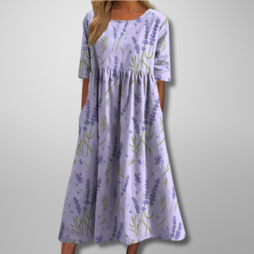 Nicoletta – Relaxte Bloemen Midi Jurk