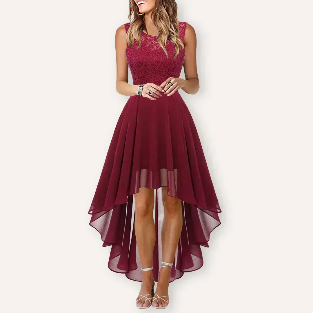 Donatella - Bloemenjurk High-Low Bruidsgast Jurk