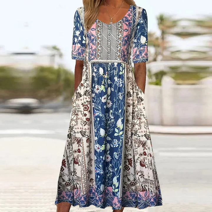Zarina - Dames Jurk Boho Print Midi