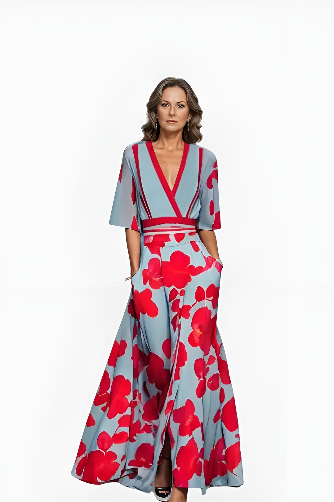 Leandra - Bloemen Wikkeljurk
