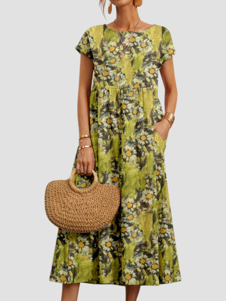 Lorena - Dames Jurk Geometrische Print Midi
