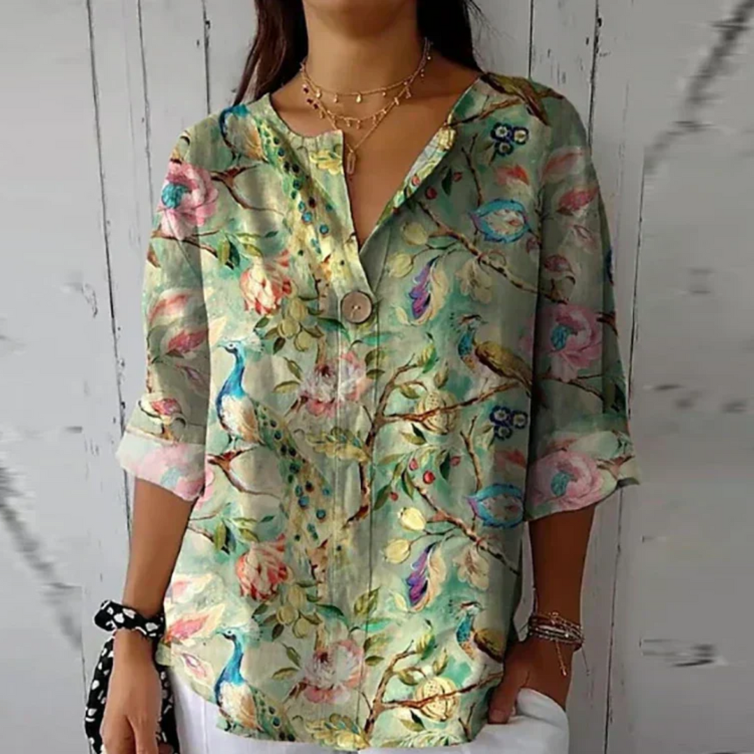 Aurélia – Dames Blouse met Kleurrijke Bloemenprint