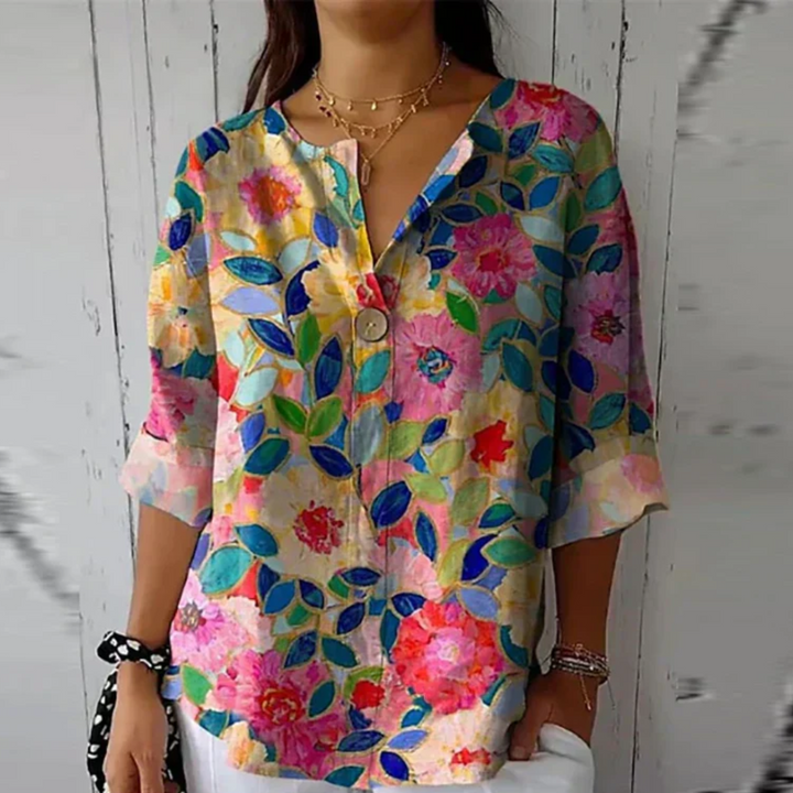 Aurélia – Dames Blouse met Kleurrijke Bloemenprint