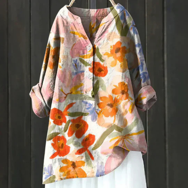 Adelina – Dames Blouse met Bloemenprint en Lange Mouwen
