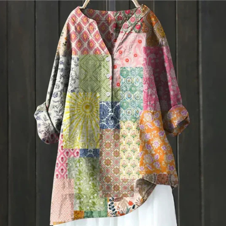 Adelina – Dames Blouse met Bloemenprint en Lange Mouwen