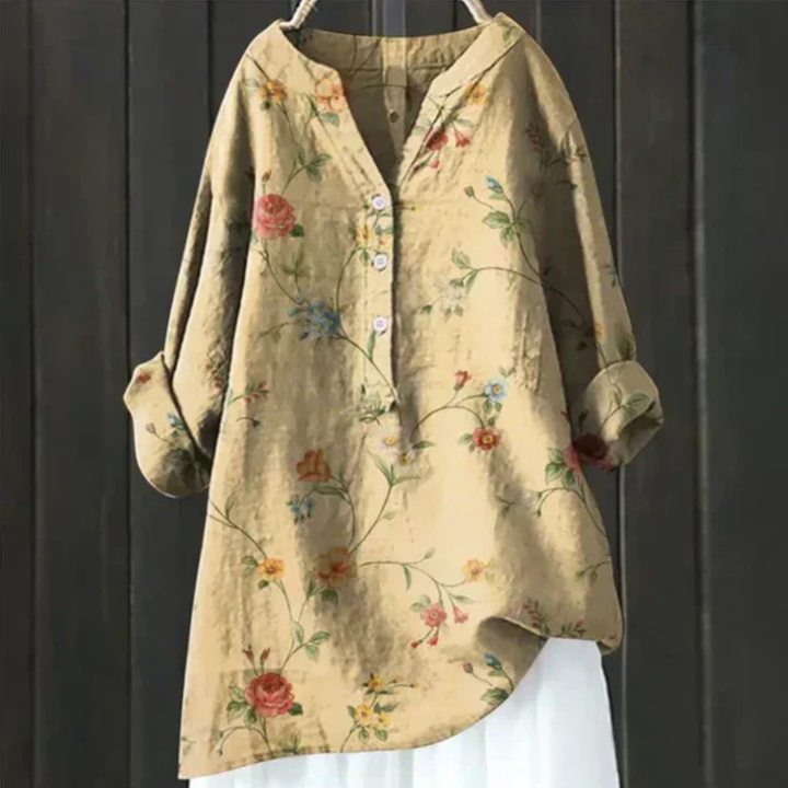 Adelina – Dames Blouse met Bloemenprint en Lange Mouwen