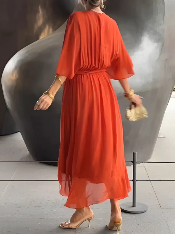 Rosella – Tijdloze Wrap Midi Jurk