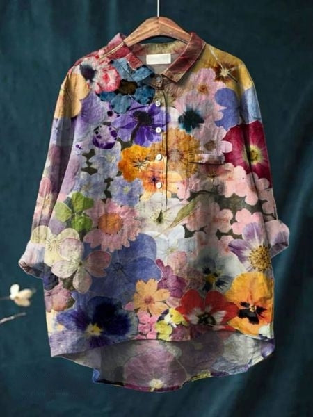 Isadora – Dames Blouse met Bloemenprint en Knoopsluiting
