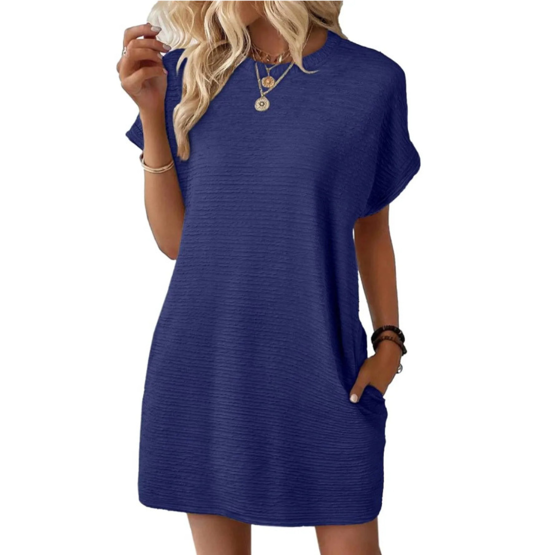 Roxane - Dames Ronde Hals Korte Mouw T-Shirt Mini Jurk