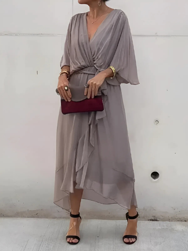 Rosella – Tijdloze Wrap Midi Jurk