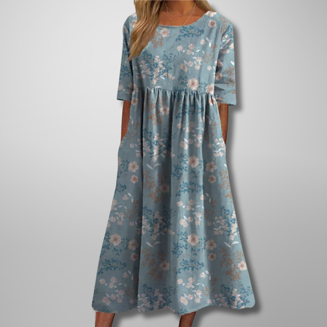 Nicoletta – Relaxte Bloemen Midi Jurk