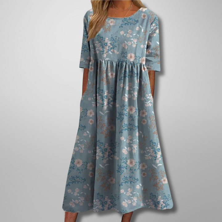 Nicoletta – Relaxte Bloemen Midi Jurk