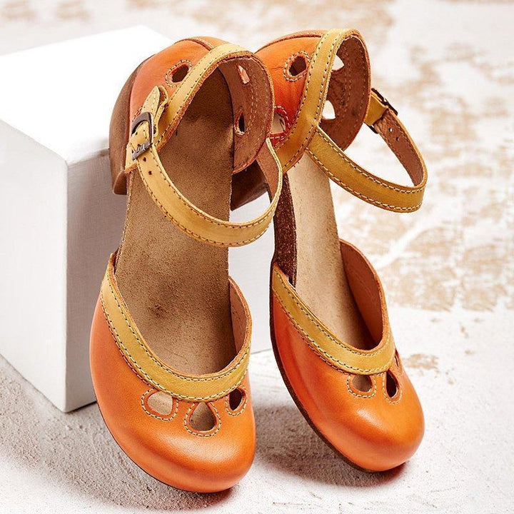 Evelina – Dames Orthopedische Lage Hak Platte Sandalen