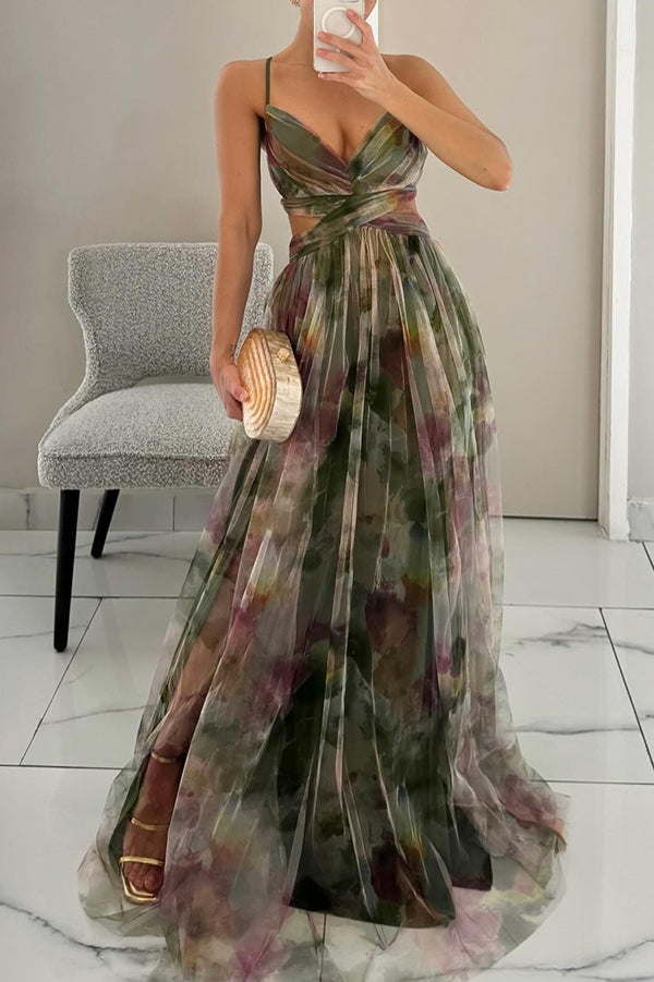 Annis – Dames Elegante Geplooide Maxi Jurk
