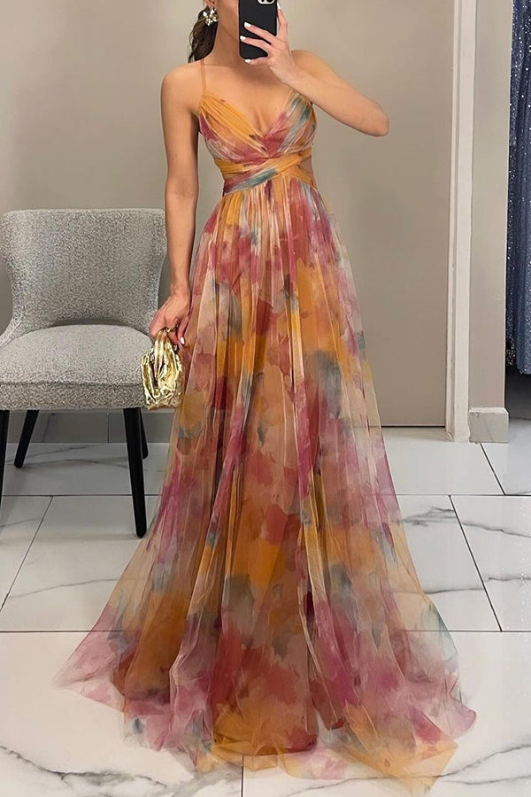 Annis – Dames Elegante Geplooide Maxi Jurk