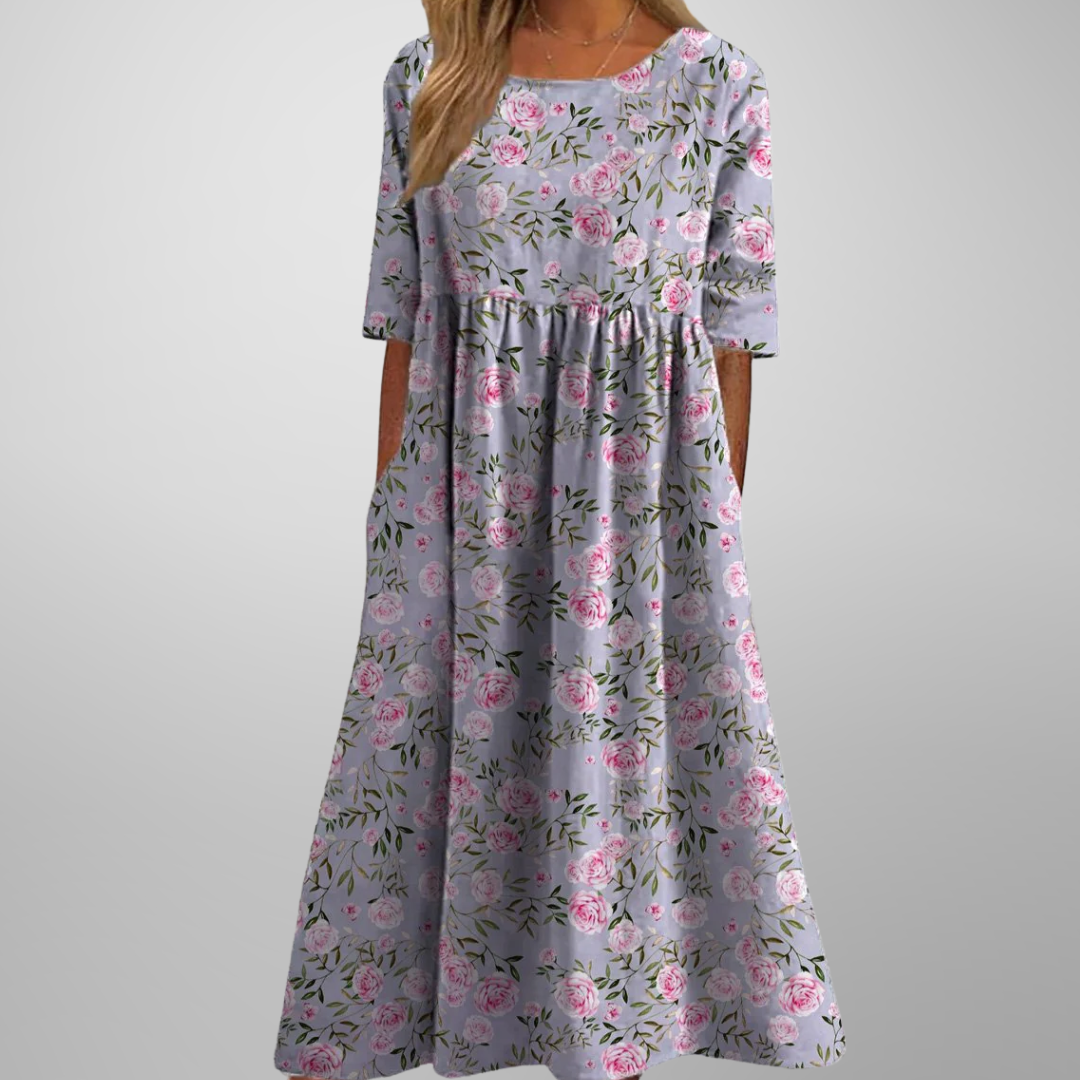 Nicoletta – Relaxte Bloemen Midi Jurk