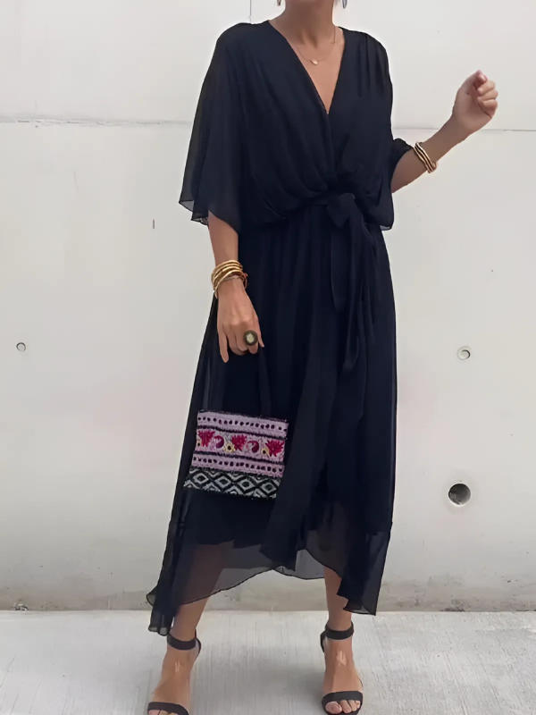 Rosella – Tijdloze Wrap Midi Jurk