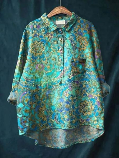 Isadora – Dames Blouse met Bloemenprint en Knoopsluiting