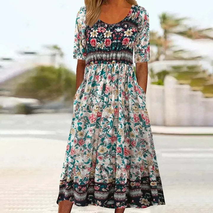 Zarina - Dames Jurk Boho Print Midi