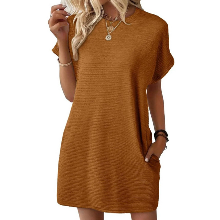 Roxane - Dames Ronde Hals Korte Mouw T-Shirt Mini Jurk