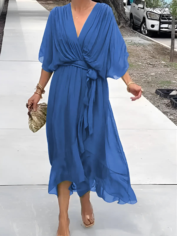 Rosella – Tijdloze Wrap Midi Jurk