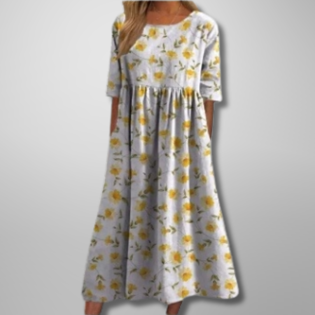 Nicoletta – Relaxte Bloemen Midi Jurk