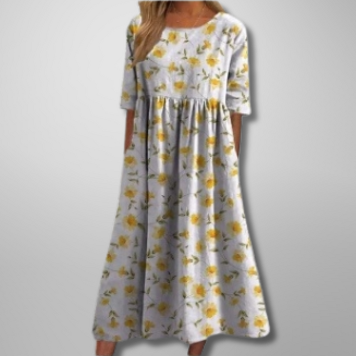 Nicoletta – Relaxte Bloemen Midi Jurk