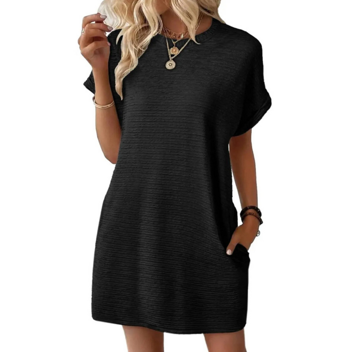 Roxane - Dames Ronde Hals Korte Mouw T-Shirt Mini Jurk