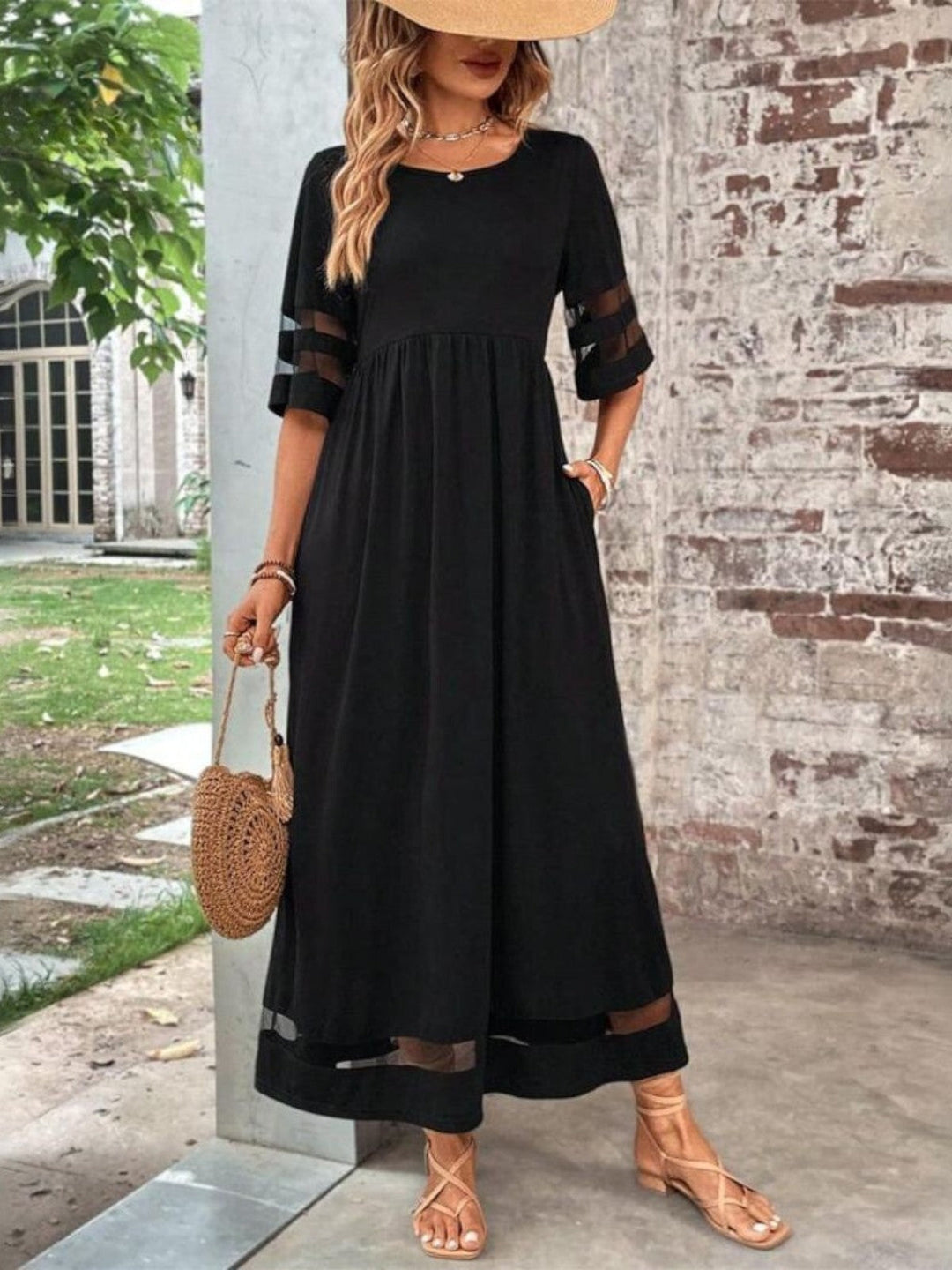 Elenora - Dames Jurk Ronde Hals Maxi