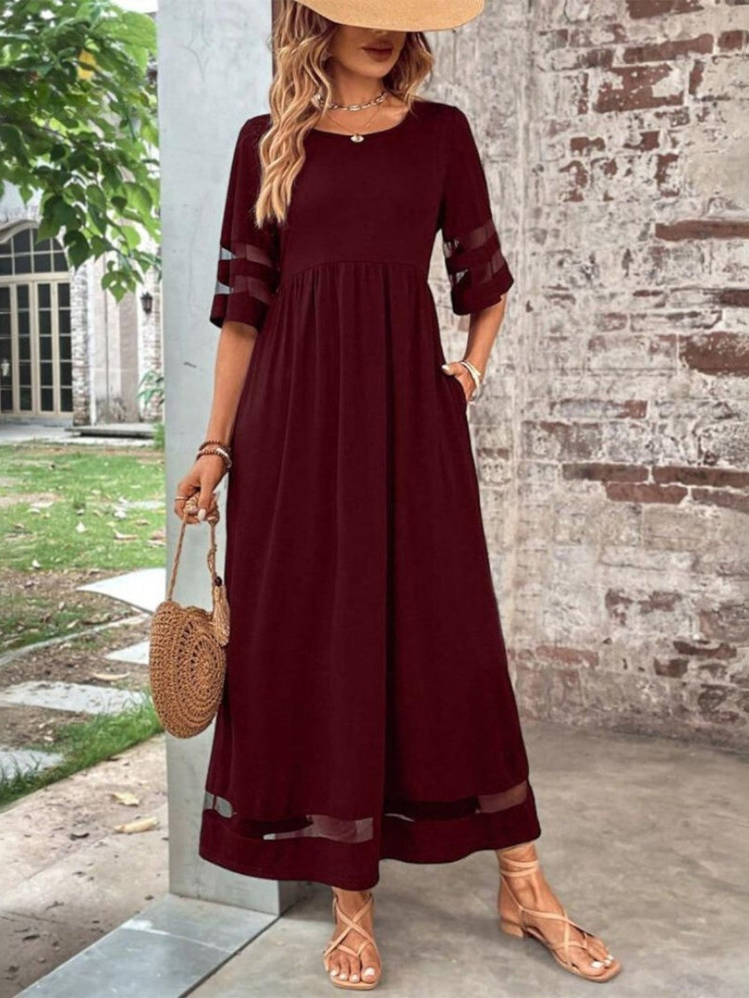 Elenora - Dames Jurk Ronde Hals Maxi